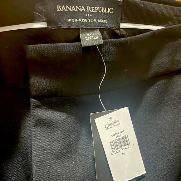 New Banana Republic High-rise Slim Ankle Pants in Black size 10 - Picture 2 of 2